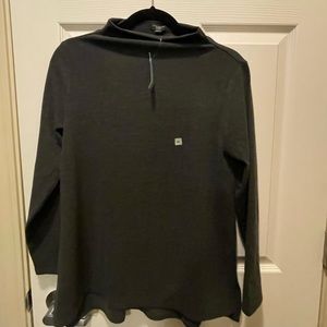 Ann Taylor Petite M charcoal grey mock turtleneck.
